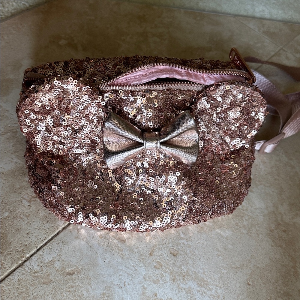 Disney Loungefly Sequin Bow Accent Bag - Brown - Picture 2 of 9